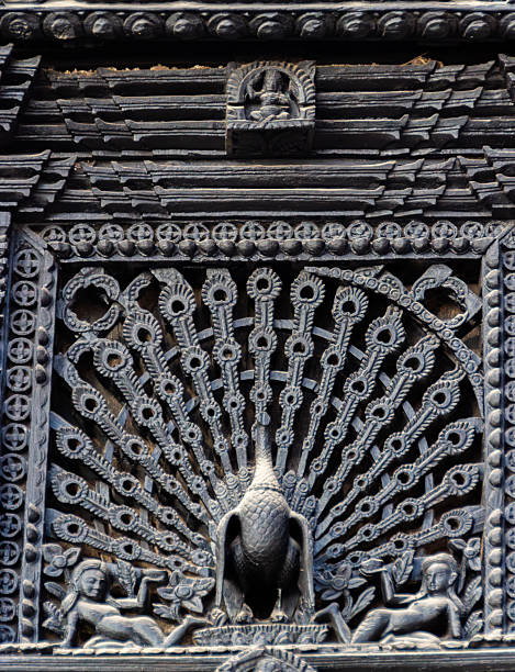 istock Nepali Wooden Peacock Window Carving 2228289842