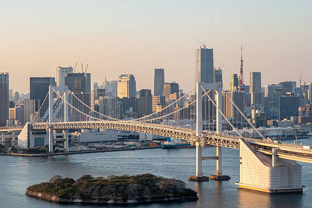 istock Rainbow Bridge at Sunset with Golden Reflections 2228293307