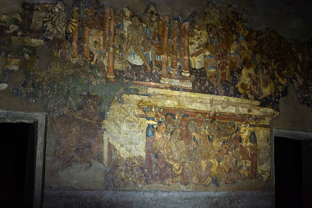 istock Ancient Ajanta Cave Mural of Historical Scenes 2228295434