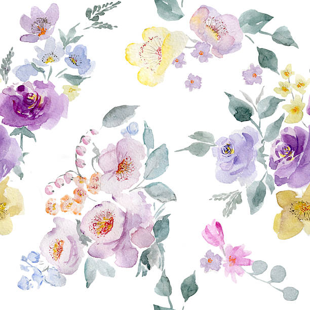 istock Flowers watercolor,flowers roses bouquet, abstract background. 2228296467