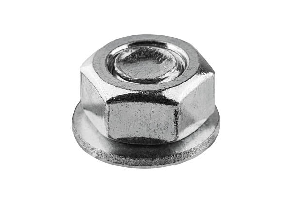 screws and self-tapping screws made of white metal, isolate on a white background, space for text