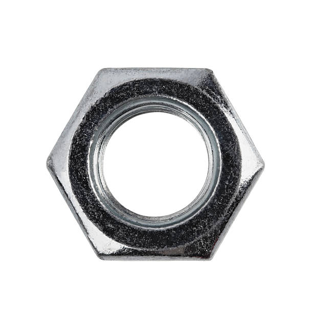 istock screws and self-tapping screws made of white metal, isolate on a white background, space for text 2228301159