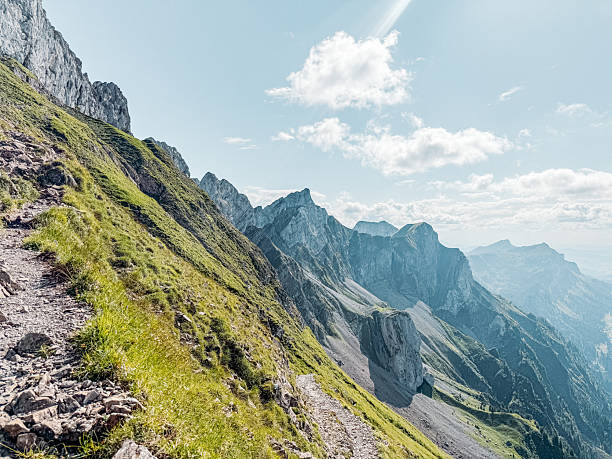 istock Mountain Hiking Trail with Rocky Peaks and Grass 2228303681