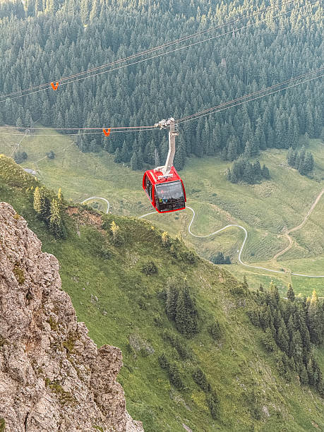 istock Red Cable Car Over Mountainous Forest Valley 2228303955