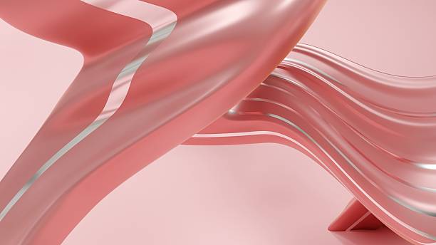 istock Fluid abstract shapes dominate the artwork, featuring smooth, flowing lines and curves in a soft pink color palette 2228304822