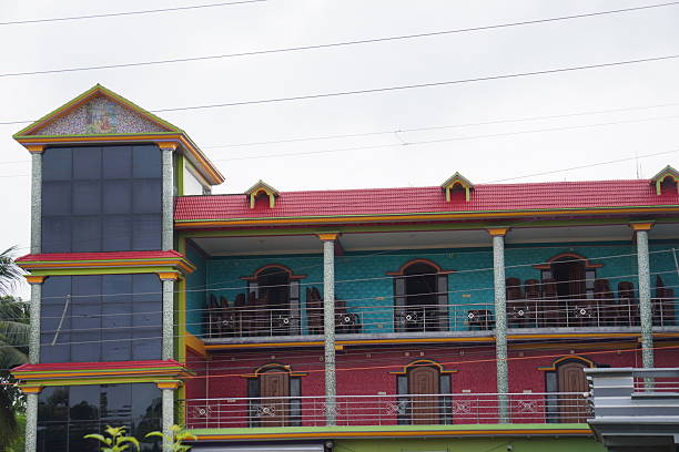 istock Three-Story Colorful Building with Arched Windows 2228308405