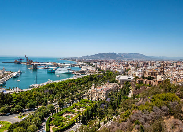 Malaga aerial cityscape, Costa del Sol, Andalusia, Spain.
