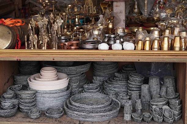 A shop is selling traditional religious items and artifacts