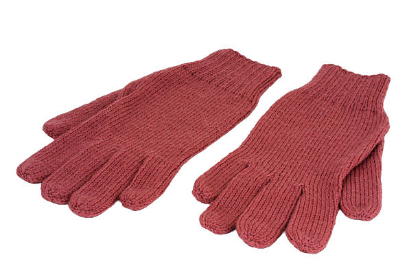 istock Red woolen gloves isolated on a white background. Mittens for winter. 2228311865