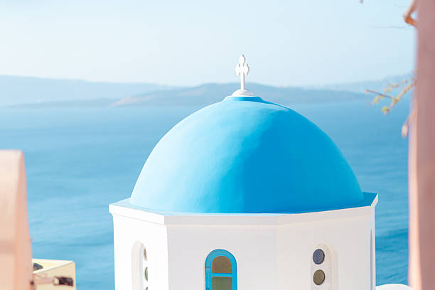 Beautiful Santorini with ocean in Greece.