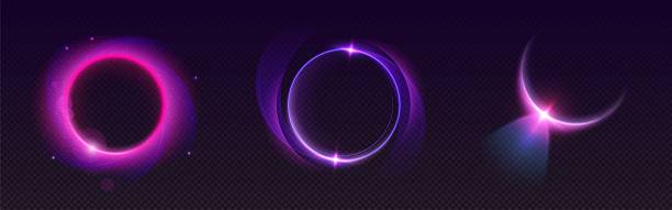 istock Neon halo light effects glowing purple and pink 2228327241
