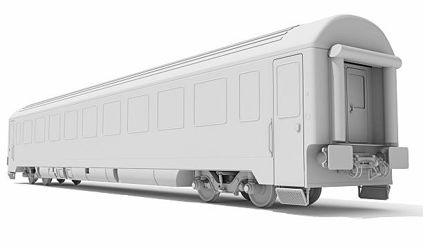 istock Passenger Train Car in Clay Style Render on White Background 3D Rendering 2228330464