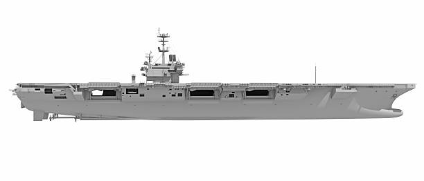 istock Aircraft Carrier Military Vessel in Clay Style Render on White Background 3D Rendering 2228330621