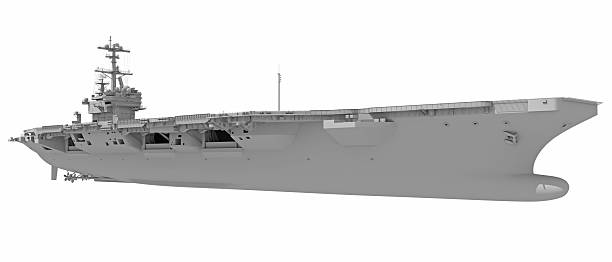 istock Aircraft Carrier Military Vessel in Clay Style Render on White Background 3D Rendering 2228330666