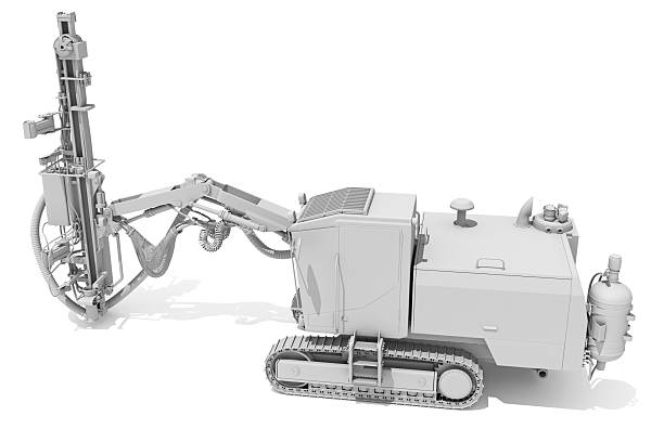 istock Surface Drilling Rig heavy construction machinery in Clay Style Render on White Background 3D Rendering 2228331200