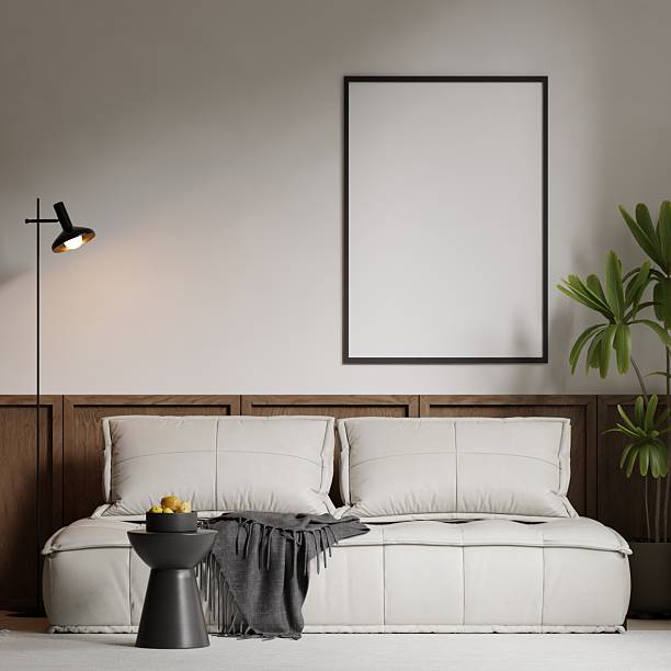 istock Frame poster mockup in a modern living room interior 2228331506