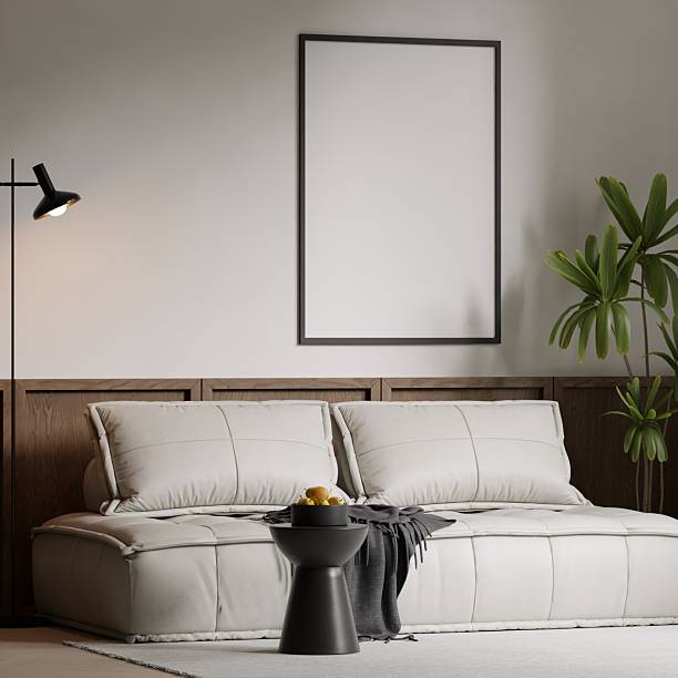 istock Frame poster mockup in a modern living room interior 2228331534