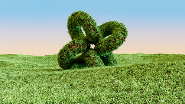 istock Nature Background with Green Meadow and Grass Covered Geometric Shape 2228331974