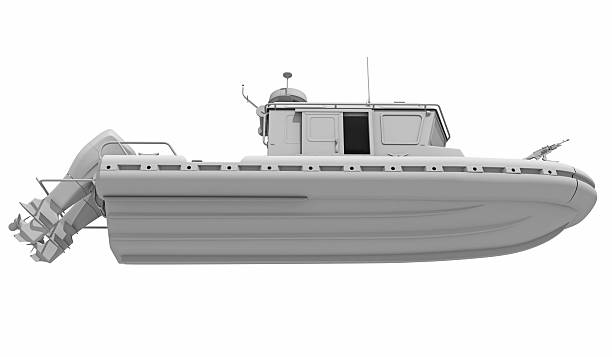 istock Coast Guard Defender Boat in Clay Style Render on White Background 3D Rendering 2228337734