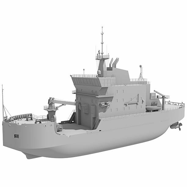 istock Coast Guard Icebreaker Ship in Clay Style Render on White Background 3D Rendering 2228339382
