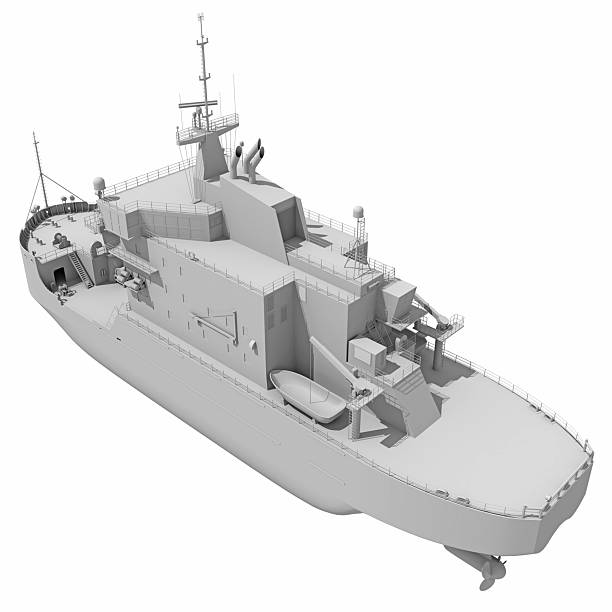 istock Coast Guard Icebreaker Ship in Clay Style Render on White Background 3D Rendering 2228339608