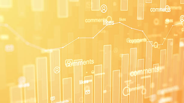 Social media chart analyzing - 4K Stok photo