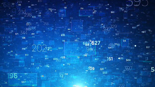 istock Abstract digital connection, moving dots, lines and numbers. Abstract dof blurred counting numbers. Artificial Intelligence motion design. - 4K Stok video 2228346802