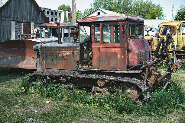 istock Rusty Soviet Bulldozer in an Abandoned Machinery Yard 2228347166