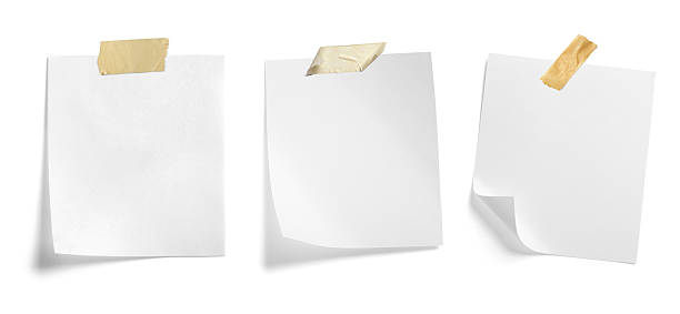 istock paper message note reminder blank background office business white empty page label adhesive tape 2228354156