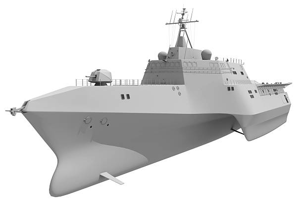 istock Naval Forces Battle Ship in Clay Style Render on White Background 3D Rendering 2228369742