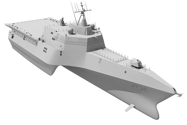 istock Naval Forces Battle Ship in Clay Style Render on White Background 3D Rendering 2228369802
