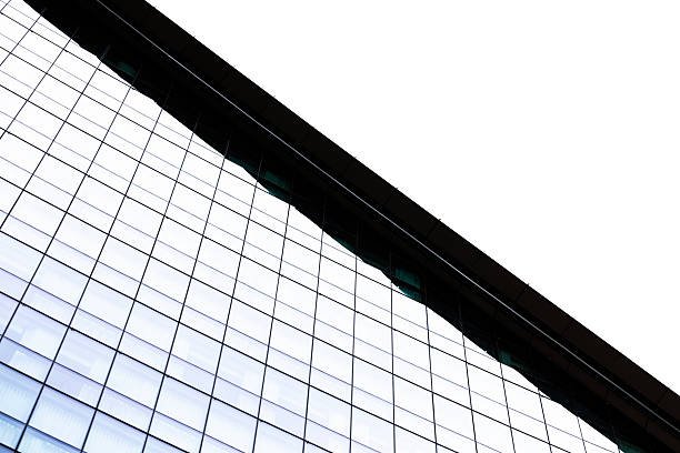 Closeup modern corporate glass building, abstract background with copy space, full frame horizontal composition, Sydney