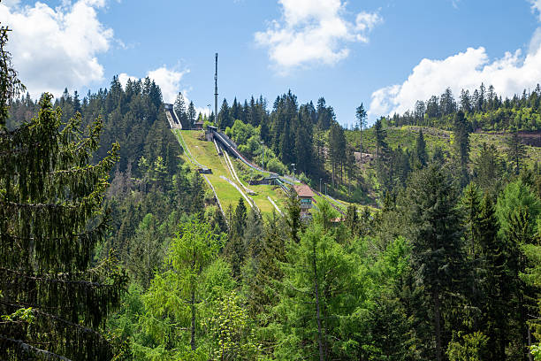 Oberstdorf, Germany - March, 14th - 2024: Ski flying hill Heini Klopfer, seen from below