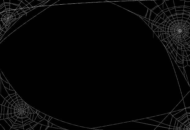 stockillustraties, clipart, cartoons en iconen met halloween grunge spiderwebs frame background - halloween