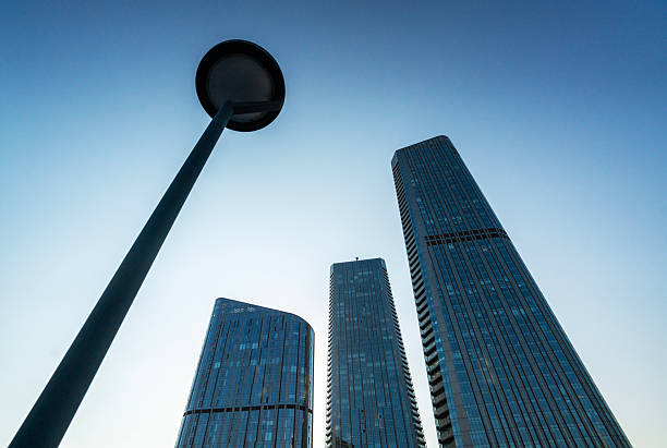 Wide angle view of modern skyscrapers in Istanbul Turkiye