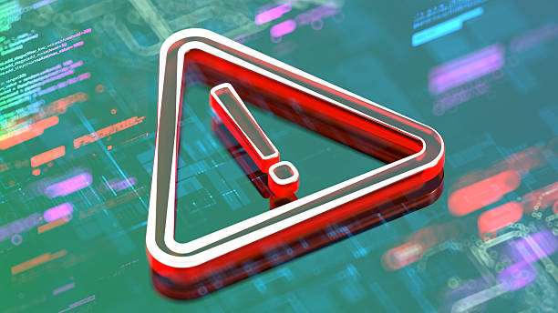 istock Warning sign. data breach concept. ransomware.  digital background with abstract data. close up 2228383790