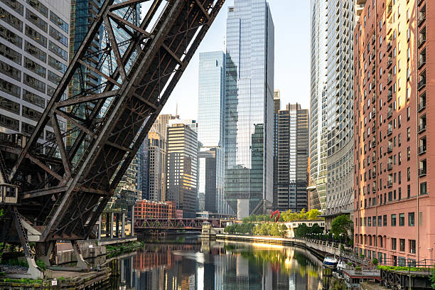 istock View of downtown chicago with raised bridge 2228384299