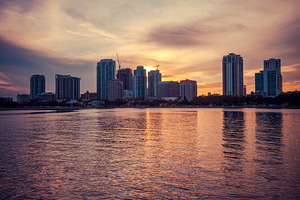 Sunset skyline. St Petersburg. Florida, USA