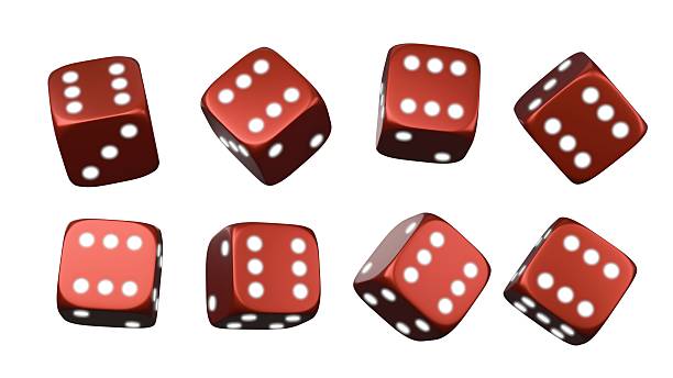 istock Red dice set on isolated background. Random rolling dice cubes. Glossy roll cubes for gamble games. 3d rendering 2228399270