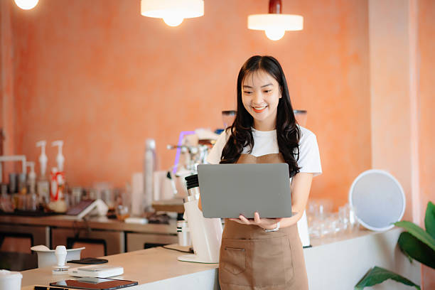 istock barista brewing fresh coffee in a cozy cafe setting. Showcasing coffee preparation, cafe 2228410029