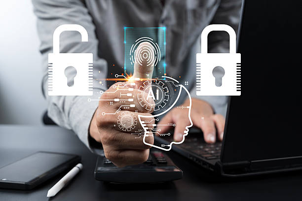 istock Fingerprint scan with AI and lock icon for cybersecurity and biometric authentication in digital systems 2228423862