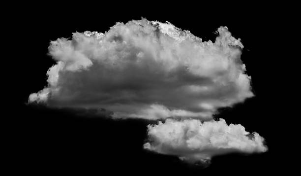 istock Separate white clouds on a black background are real clouds. White clouds are isolated on a black background. White fluffy cumulus cloud isolated on a black background 2228430010