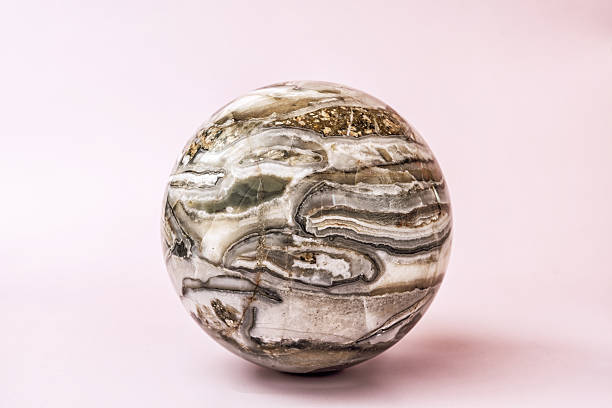 istock Detailed view of polished agate sphere showcasing 2228430247