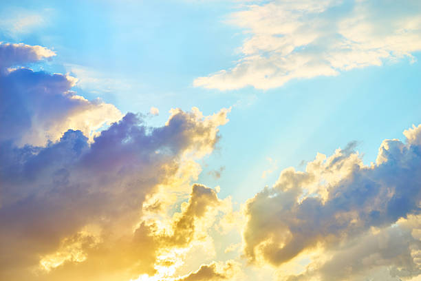istock Peaceful sunny sky.Clouds in the sunset light 2228430518