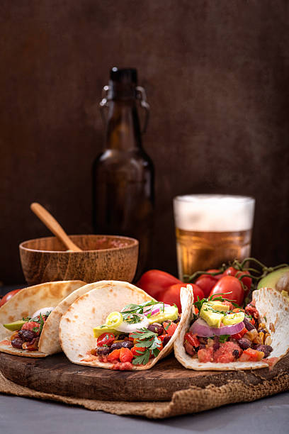 Vegan Tacos on a rustic background