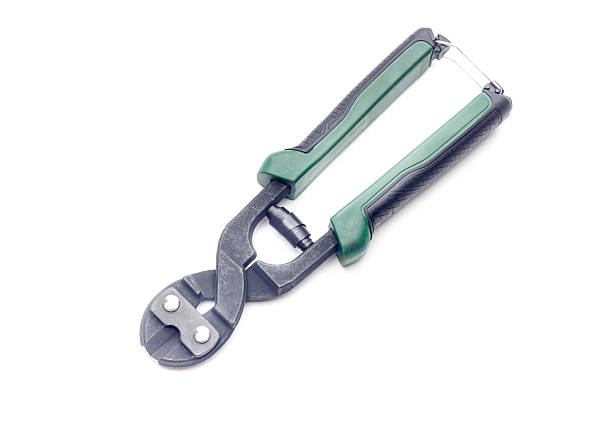 Tools. New, modern, compact bolt cutter close-up on a white background