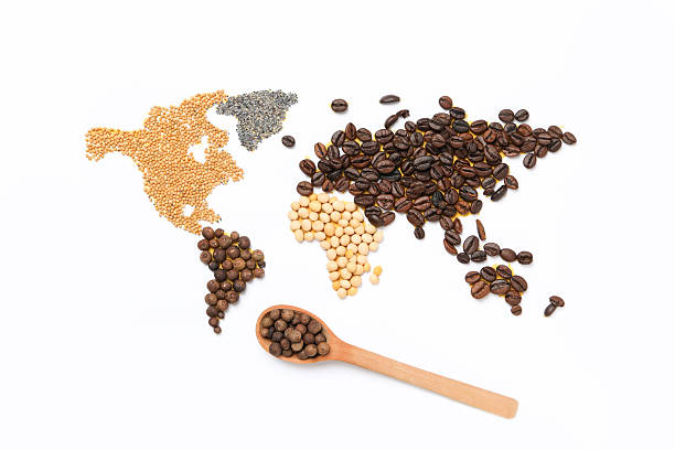 istock Map of world made from different kinds of spices 2228445175