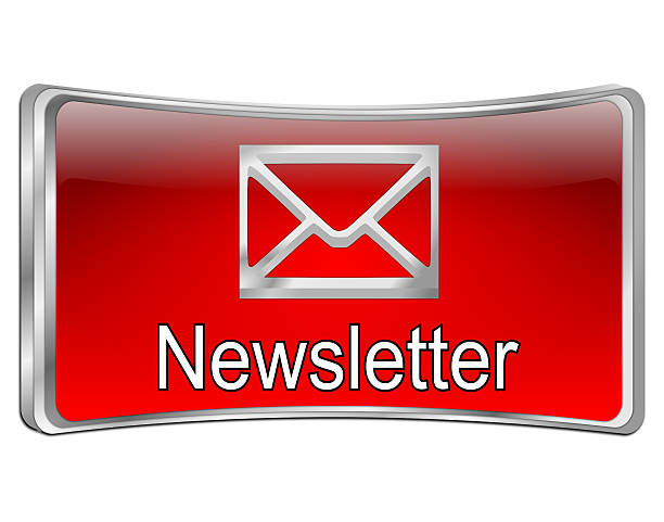 newsletter button red - 3D illustration