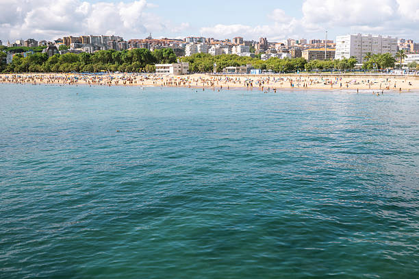 The popular Sardinero beach in Santander, Cantabria, Spain, on a summer day