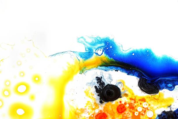 Mixed liquids in fluid colorful painting